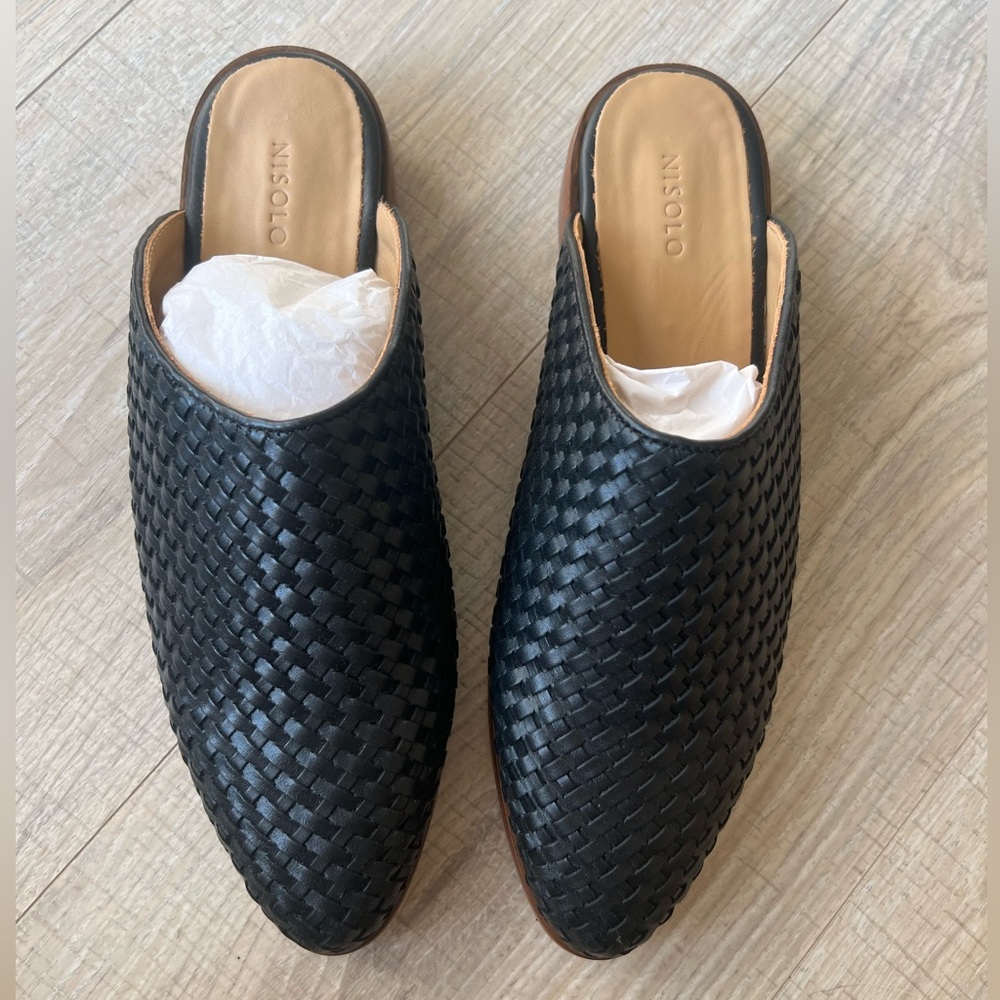 NEW AMA woven mule size black Nisolo